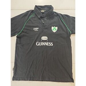 Vtg Cotton Traders Guinness Ireland Rugby Shirt Mens XL‎ Black Embroidered Polo
